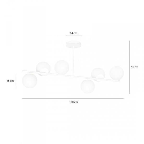 LAMPA WISZĄCA SUFITOWA BIAŁE KULE EMIBIG BIOR 6 WHITE