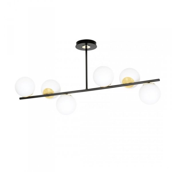 LAMPA WISZĄCA KULE BIAŁE DO POKOJU SYPIALNI EMIBIG FLOKI 6 BLACK GOLD