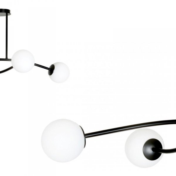 LAMPA WISZĄCA KULE BIAŁE DO SALONU POKOJU EMIBIG HALLDOR 4 BLACK