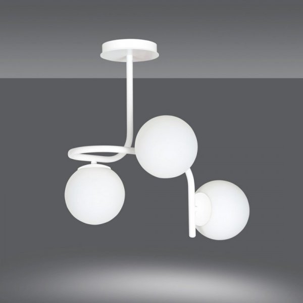 LAMPA SUFITOWA KULE BIAŁE DO POKOJU SYPIALNI SALONU EMIBIG KALF 3 WHITE