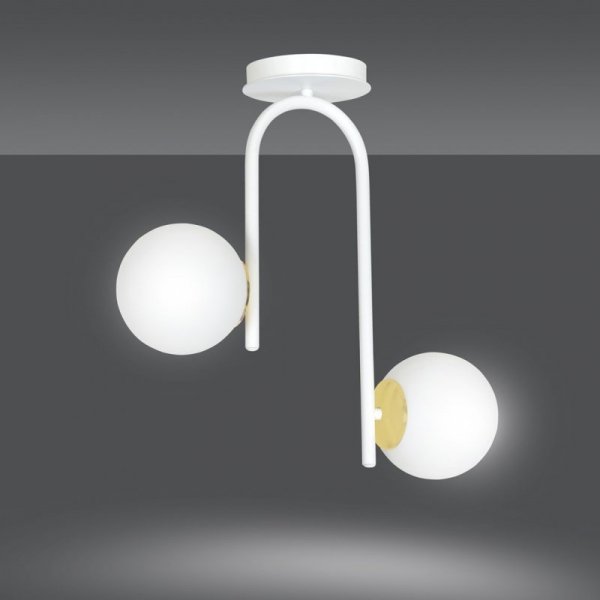 LAMPA SUFITOWA NOWOCZESNA KULE BIAŁE EMIBIG RAGNAR 2 WHITE GOLD