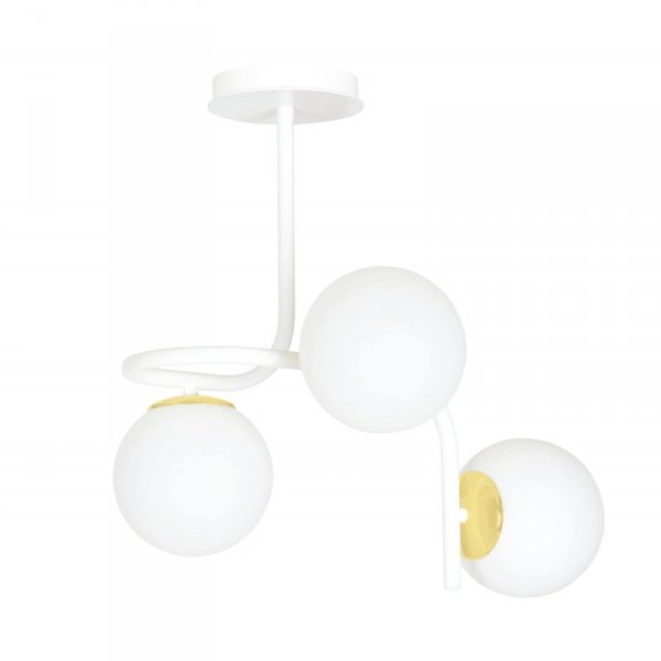 LAMPA SUFITOWA NOWOCZESNA KULE BIAŁE EMIBIG RAGNAR 3 WHITE GOLD