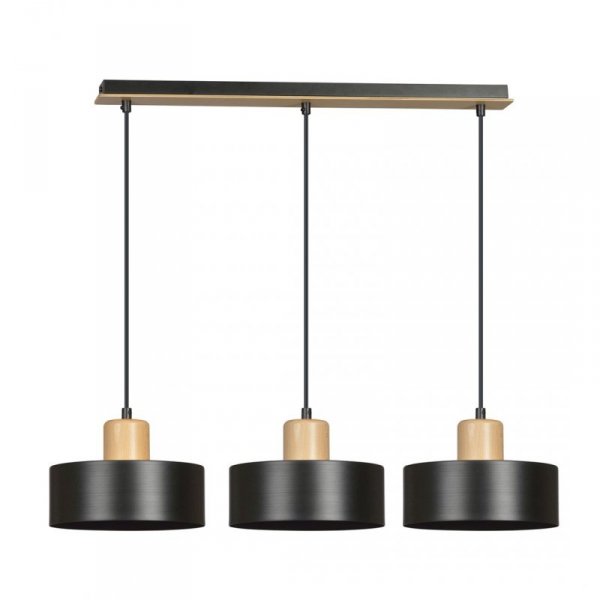 LAMPA WISZĄCA NAD STÓŁ Z DREWNEM EMIBIG TORIN 3 BLACK