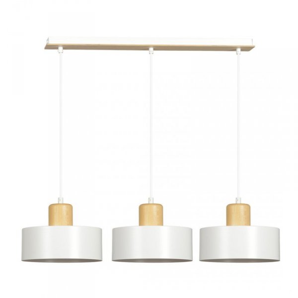 LAMPA WISZĄCA NAD STÓŁ Z DREWNEM EMIBIG TORIN 3 WHITE