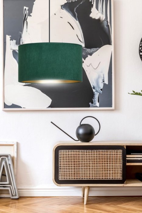 LAMPA CZARNA Z ABAŻUREM BUTELKOWA ZIELEŃ EMIBIG HILDE 1 BL GREEN