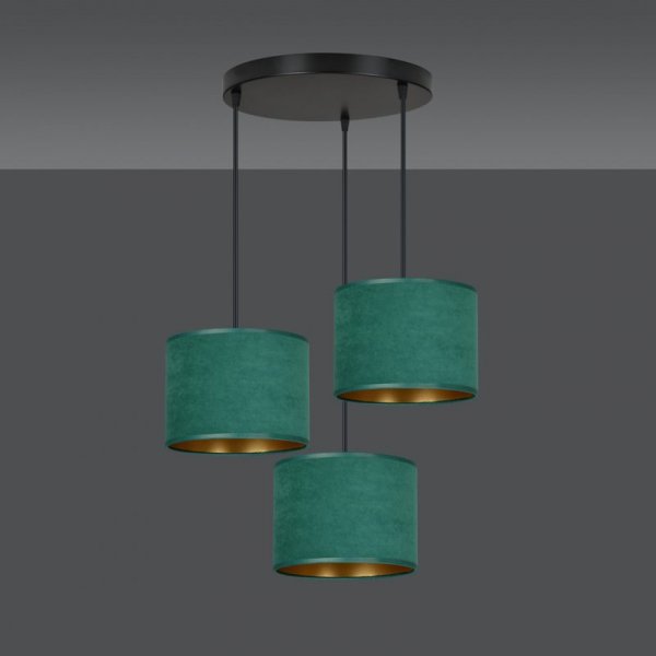 LAMPA CZARNA Z ABAŻUREM BUTELKOWA ZIELEŃ EMIBIG HILDE 3 BL PREMIUM GREEN