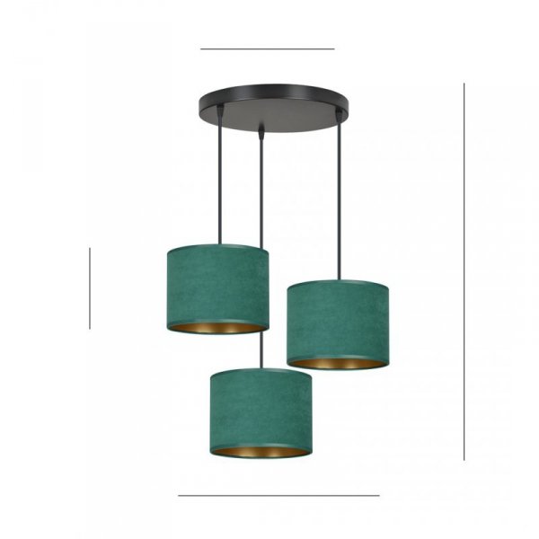 LAMPA CZARNA Z ABAŻUREM BUTELKOWA ZIELEŃ EMIBIG HILDE 3 BL PREMIUM GREEN
