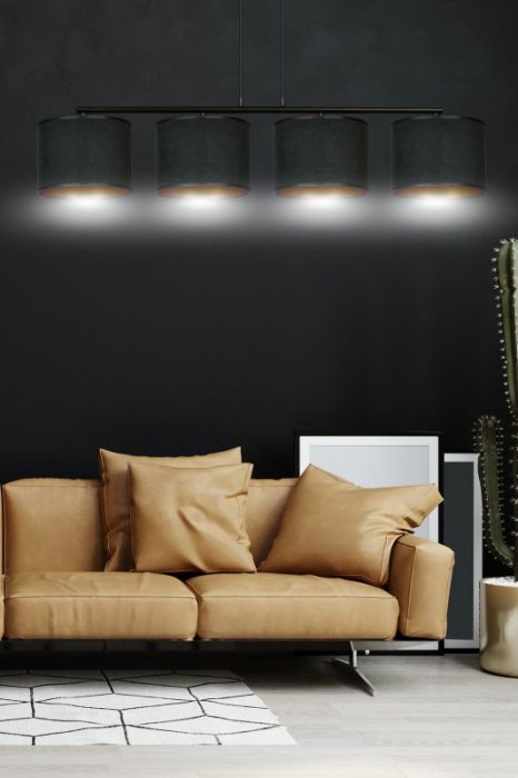 LAMPA CZARNA Z CZARNYM ABAŻUREM EMIBIG HILDE 4 BL BLACK
