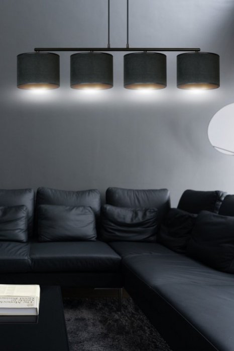 LAMPA CZARNA Z CZARNYM ABAŻUREM EMIBIG HILDE 4 BL BLACK