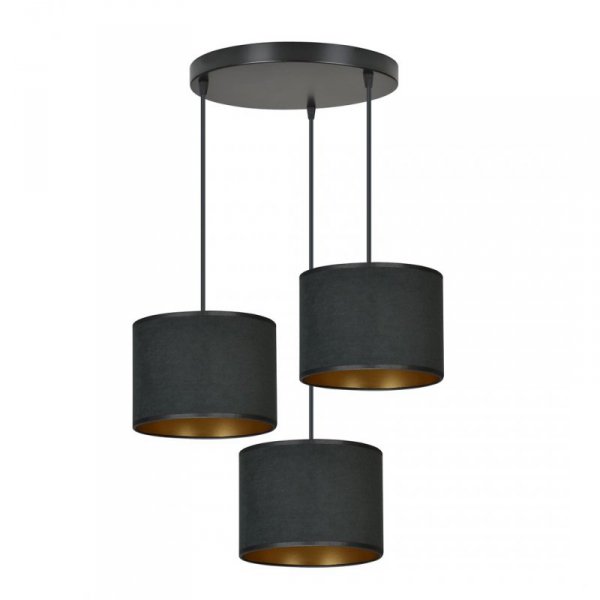 LAMPA CZARNA Z CZARNYM ABAŻUREM EMIBIG HILDE 3 BL PREMIUM BLACK