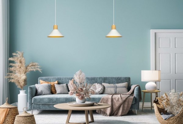 LAMPA WISZĄCA METALOWA NAD STÓŁ BIAŁA Z DREWNEM EMIBIG ROWEN 1 WHITE