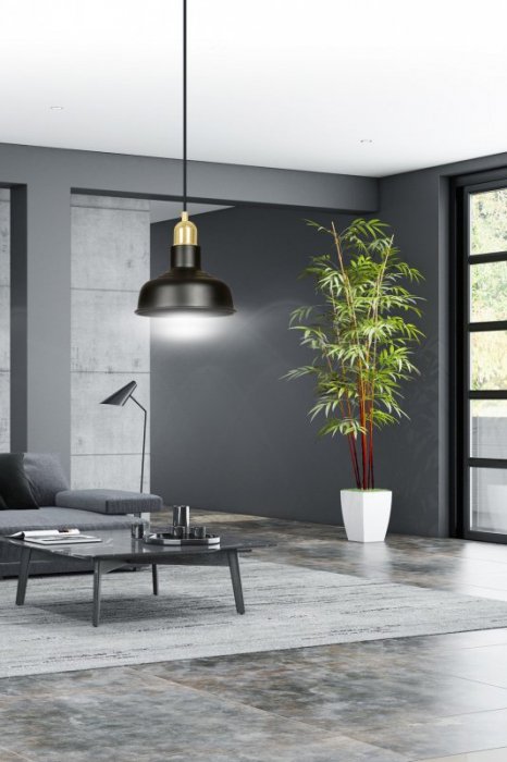 LAMPA WISZĄCA CZARNO ZŁOTA METALOWA LOFT NAD STÓŁ EMIBIG IBOR 1 BLACK