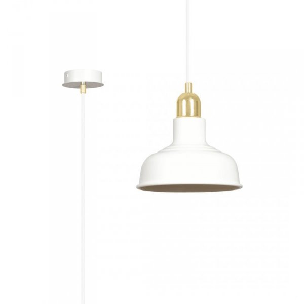 LAMPA WISZĄCA BIAŁO ZŁOTA METALOWA NAD STÓŁ EMIBIG IBOR 1 WHITE