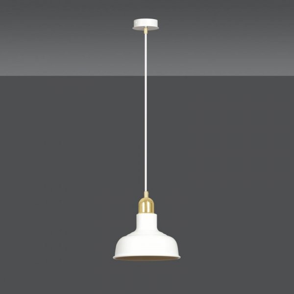 LAMPA WISZĄCA BIAŁO ZŁOTA METALOWA NAD STÓŁ EMIBIG IBOR 1 WHITE