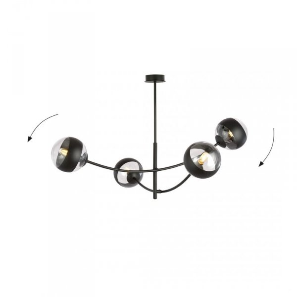 LAMPA WISZĄCA NOWOCZESNA KULE SZKLANE EMIBIG HUNTER 4  BLACK/STRIPE
