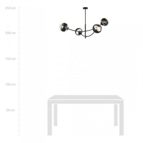 LAMPA WISZĄCA NOWOCZESNA KULE SZKLANE EMIBIG HUNTER 4  BLACK/STRIPE