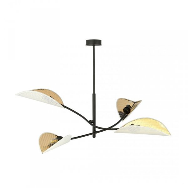 LAMPA WISZĄCA DEKORACYJNA DO SALONU SYPIALNI EMIBIG LOTUS 4 WHITE/GOLD