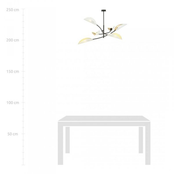 LAMPA WISZĄCA DEKORACYJNA DO SALONU SYPIALNI EMIBIG LOTUS 6 WHITE/GOLD