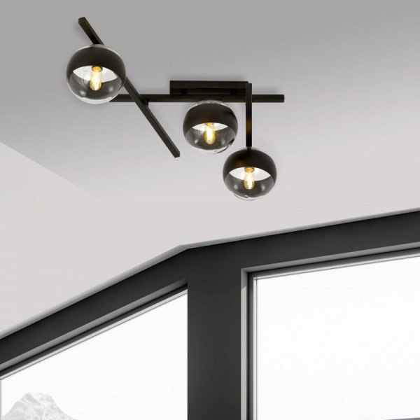 LAMPA SUFITOWA PLAFON KULE NOWOCZESNA EMIBIG SMART 3 BLACK/STRIPE