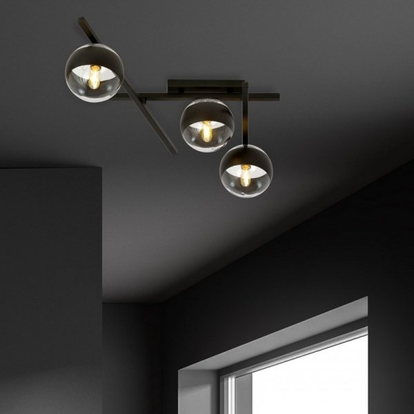LAMPA SUFITOWA PLAFON KULE NOWOCZESNA EMIBIG SMART 3 BLACK/STRIPE