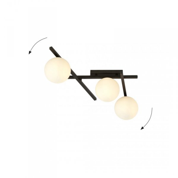 LAMPA SUFITOWA PLAFON KULE NOWOCZESNA EMIBIG SMART 3 BLACK/OPAL