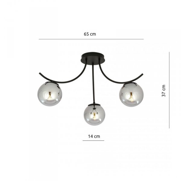 LAMPA SUFITOWA KULE SZKLANE DO POKOJU SALONU EMIBIG BOSTON 3 BLACK/GRAFIT
