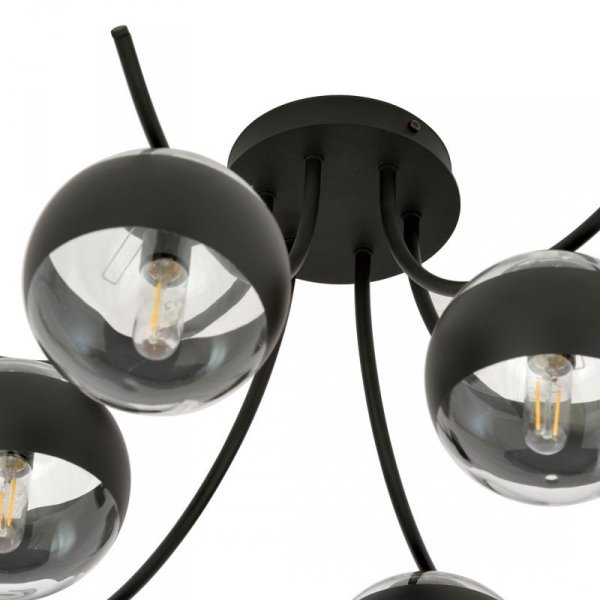 LAMPA SUFITOWA KULE SZKLANE DO POKOJU SALONU EMIBIG BOSTON 6 BLACK/STRIPE