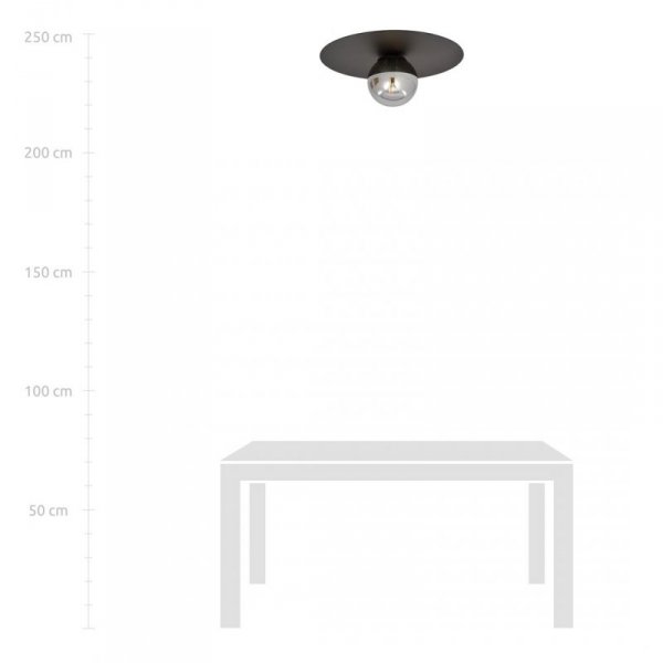 LAMPA SUFITOWA PLAFON CZARNY KULE SZKLANE EMIBIG SOLAR 1 BLACK/GRAFIT