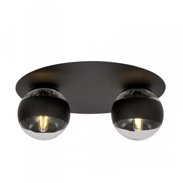 LAMPA SUFITOWA PLAFON CZARNY KULE SZKLANE EMIBIG SOLAR 2 BLACK/STRIPE