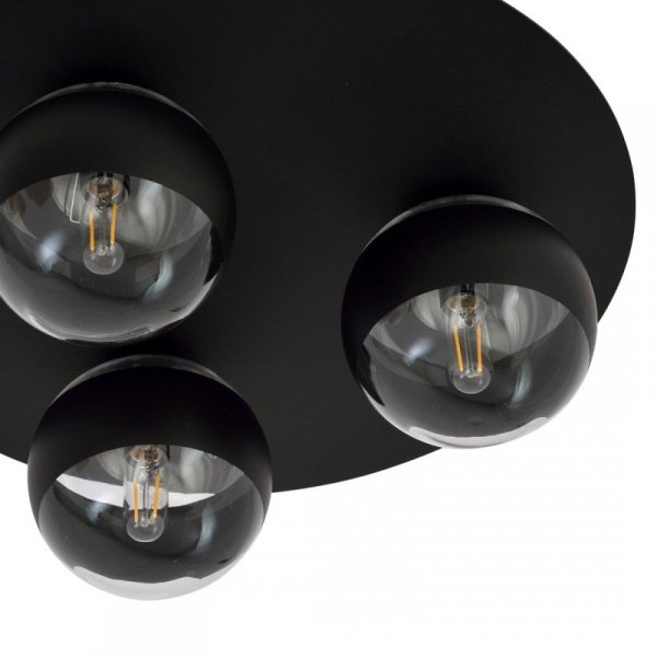 LAMPA SUFITOWA PLAFON CZARNY KULE SZKLANE EMIBIG SOLAR 3 BLACK/STRIPE