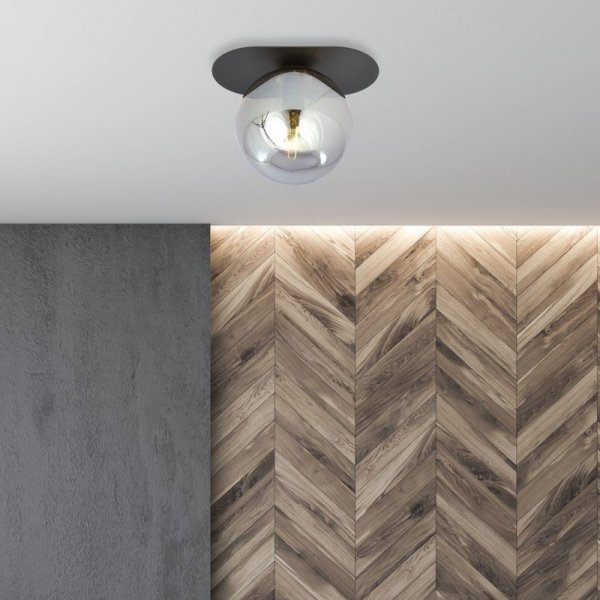 LAMPA SUFITOWA NOWOCZESNA PLAFON KULE SZKLANE EMIBIG PLAZA 1 BLACK/GRAFIT