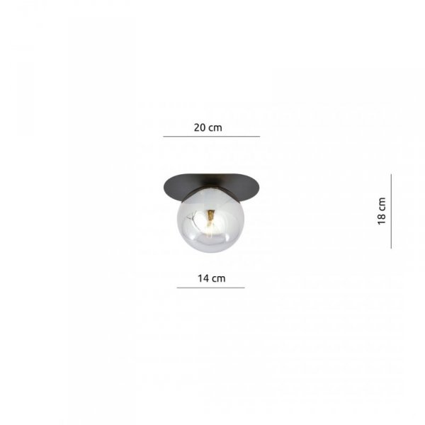 LAMPA SUFITOWA NOWOCZESNA PLAFON KULE SZKLANE EMIBIG PLAZA 1 BLACK/GRAFIT