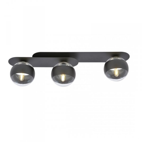 LAMPA SUFITOWA NOWOCZESNA PLAFON KULE SZKLANE EMIBIG PLAZA 3 BLACK/STRIPE