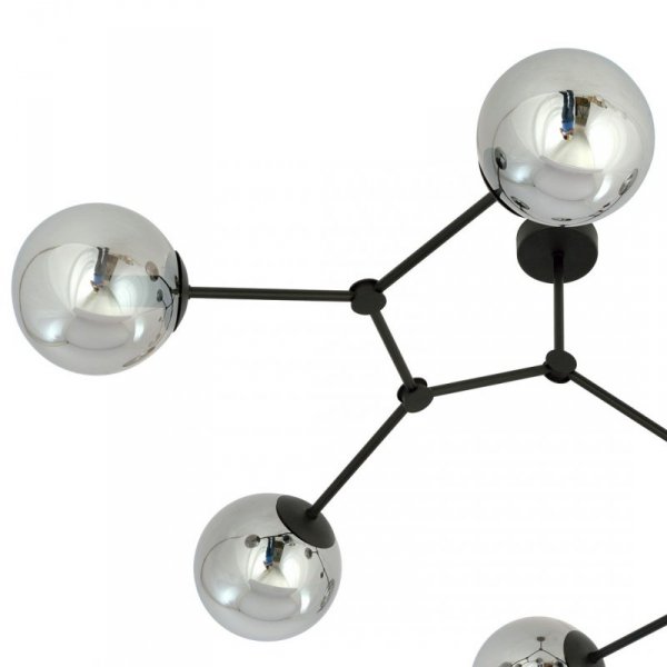 LAMPA WISZĄCA CZARNA KULE SZKLANE EMIBIG SPACE 6  BLACK/GRAFIT