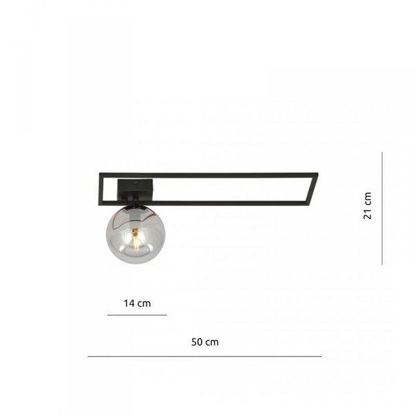 LAMPA SUFITOWA PLAFON CZARNY KLOSZ KULA EMIBIG IMAGO 1B BLACK/GRAFIT