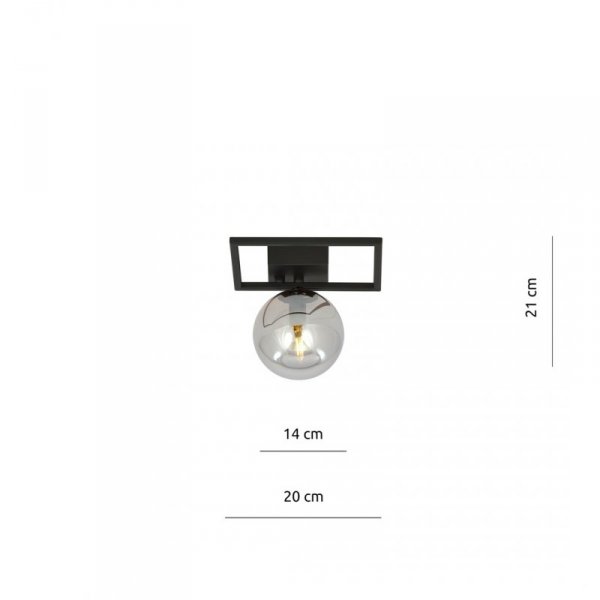 LAMPA SUFITOWA PLAFON CZARNY KLOSZ KULA EMIBIG IMAGO 1E BLACK/GRAFIT