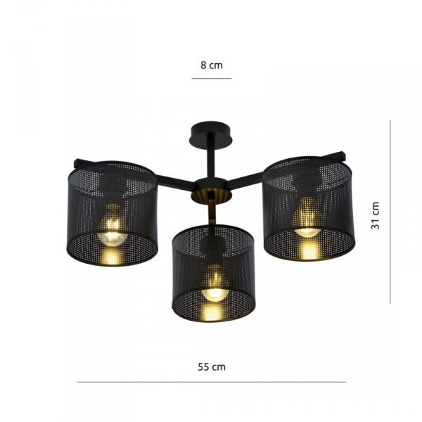 LAMPA SUFITOWA Z ABAŻURAMI EMIBIG JORDAN 3 BLACK