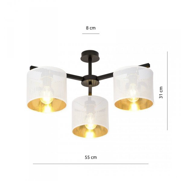 LAMPA SUFITOWA Z ABAŻURAMI EMIBIG JORDAN 3 WHITE/GOLD