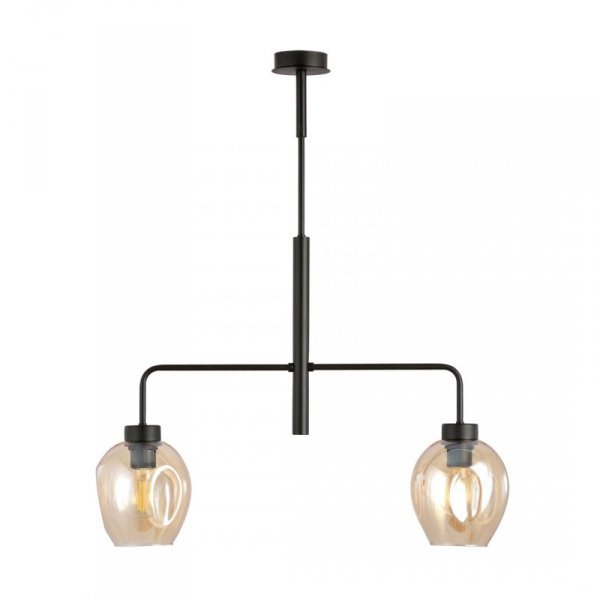 LAMPA WISZĄCA CZARNA NOWOCZESNA SZKLANE KLOSZE EMIBIG LUKKA 2 BLACK/AMBER