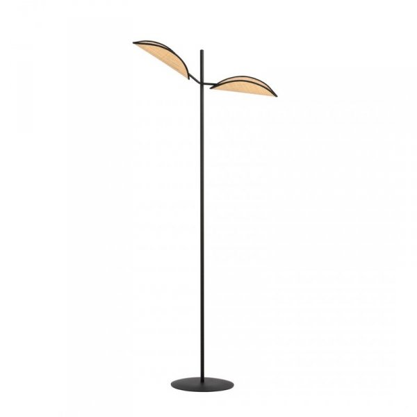 LAMPA PODŁOGOWA STOJĄCA DEKORACYJNA CZARNA EMIBIG VENE LP2 BLACK/RATTAN
