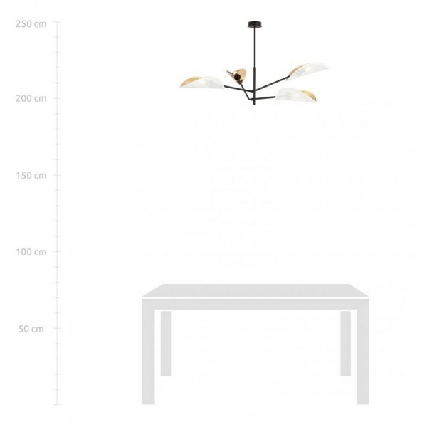 LAMPA WISZĄCA CZARNA DEKORACYJNA DO POKOJU SALONU EMIBIG VENE 4 WHITE/GOLD