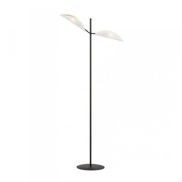 LAMPA PODŁOGOWA STOJĄCA DEKORACYJNA CZARNA EMIBIG VENE LP2 WHITE/GOLD