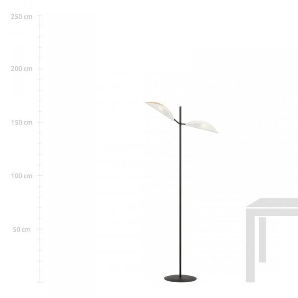 LAMPA PODŁOGOWA STOJĄCA DEKORACYJNA CZARNA EMIBIG VENE LP2 WHITE/GOLD
