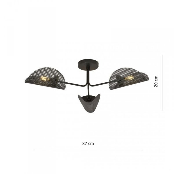 LAMPA SUFITOWA DO POKOJU SYPIALNI DEKORACYJNA EMIBIG GOMEZ 3 BLACK
