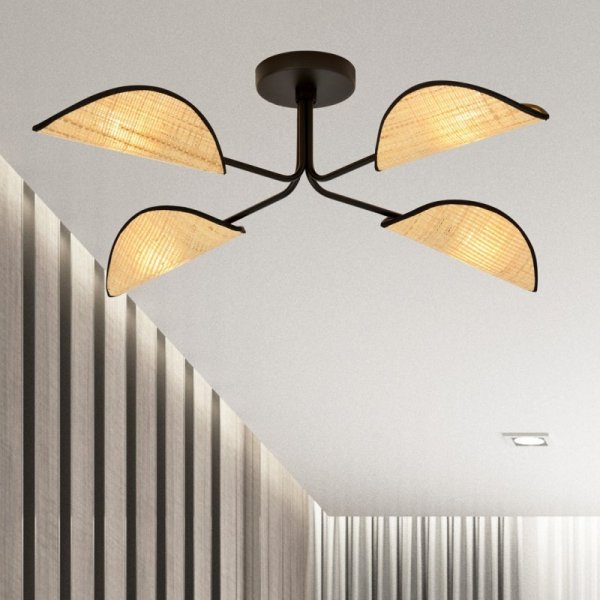 LAMPA SUFITOWA DO POKOJU SYPIALNI DEKORACYJNA EMIBIG GOMEZ 4 RATTAN