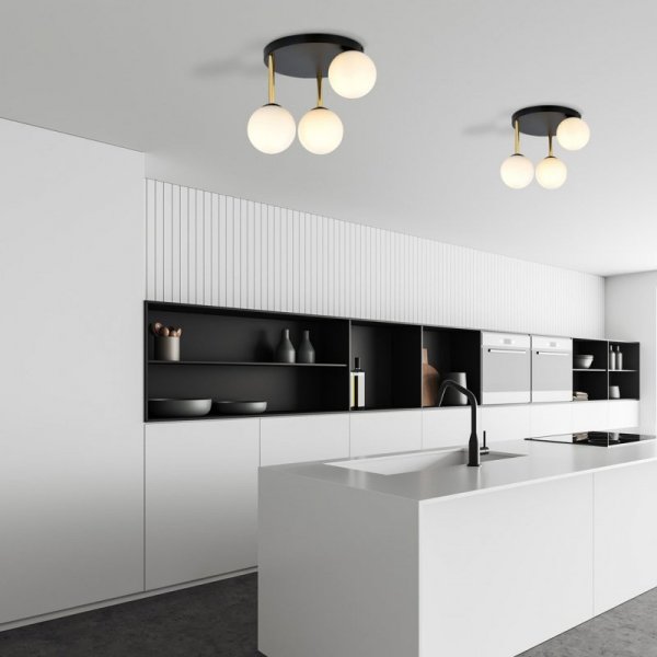 LAMPA SUFITOWA NOWOCZESNA KULE SZKLANE EMIBIG DOLCE 3 BL OPAL