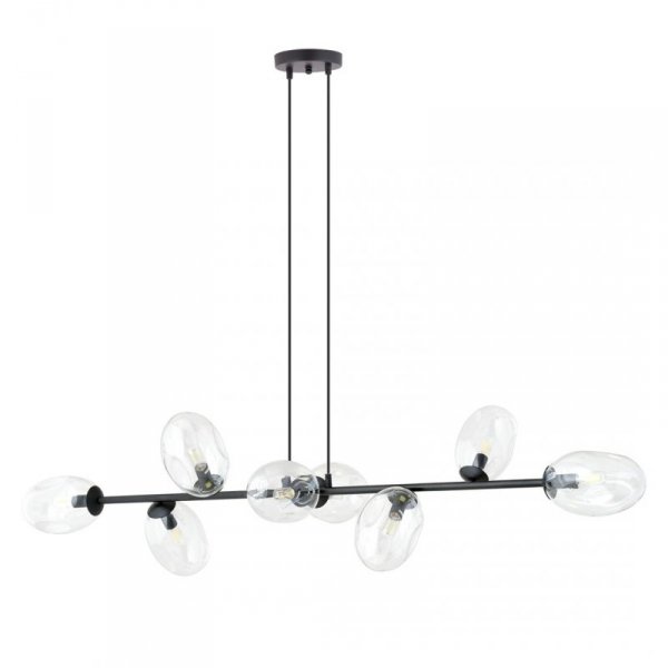 LAMPA WISZĄCA CZARNA NAD STÓŁ SZKLANA EMIBIG PANDORA 8 BL TRANSPARENT