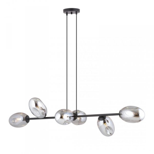 LAMPA WISZĄCA CZARNA NAD STÓŁ SZKLANA EMIBIG PANDORA 6 BL GRAFIT