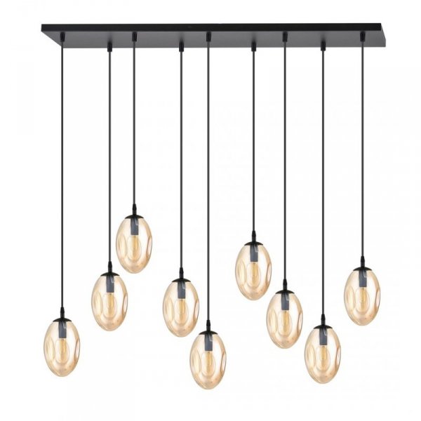 LAMPA WISZĄCA SZKLANA NAD STÓŁ DO SALONU JADALNI EMIBIG ASTRAL 9 BL MIODOWY
