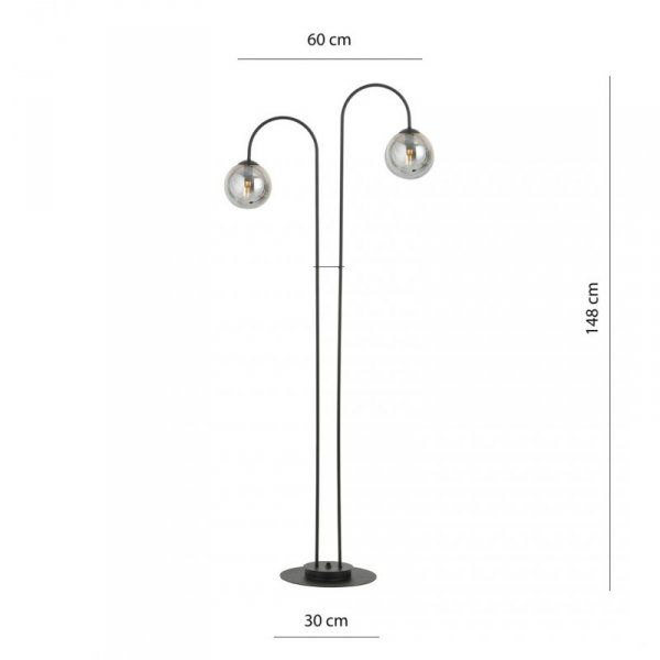 LAMPA PODŁOGOWA NOWOCZESNA KULE EMIBIG ARCHI LP2 BL GRAFIT oprawa oświetleniowa